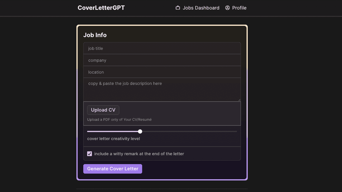 CoverLetterGPT