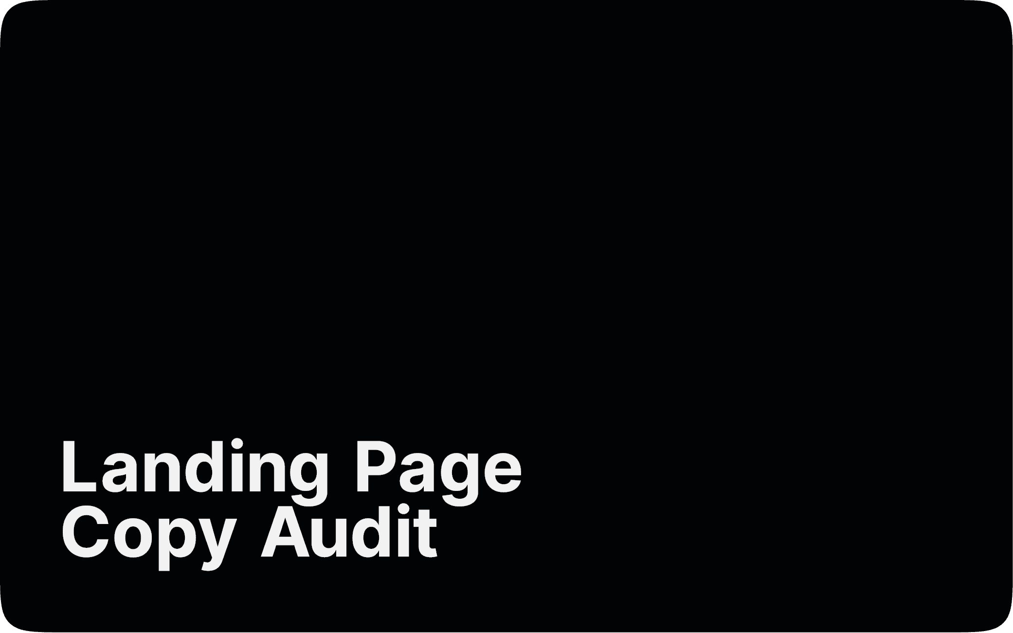 Audit Landing Page