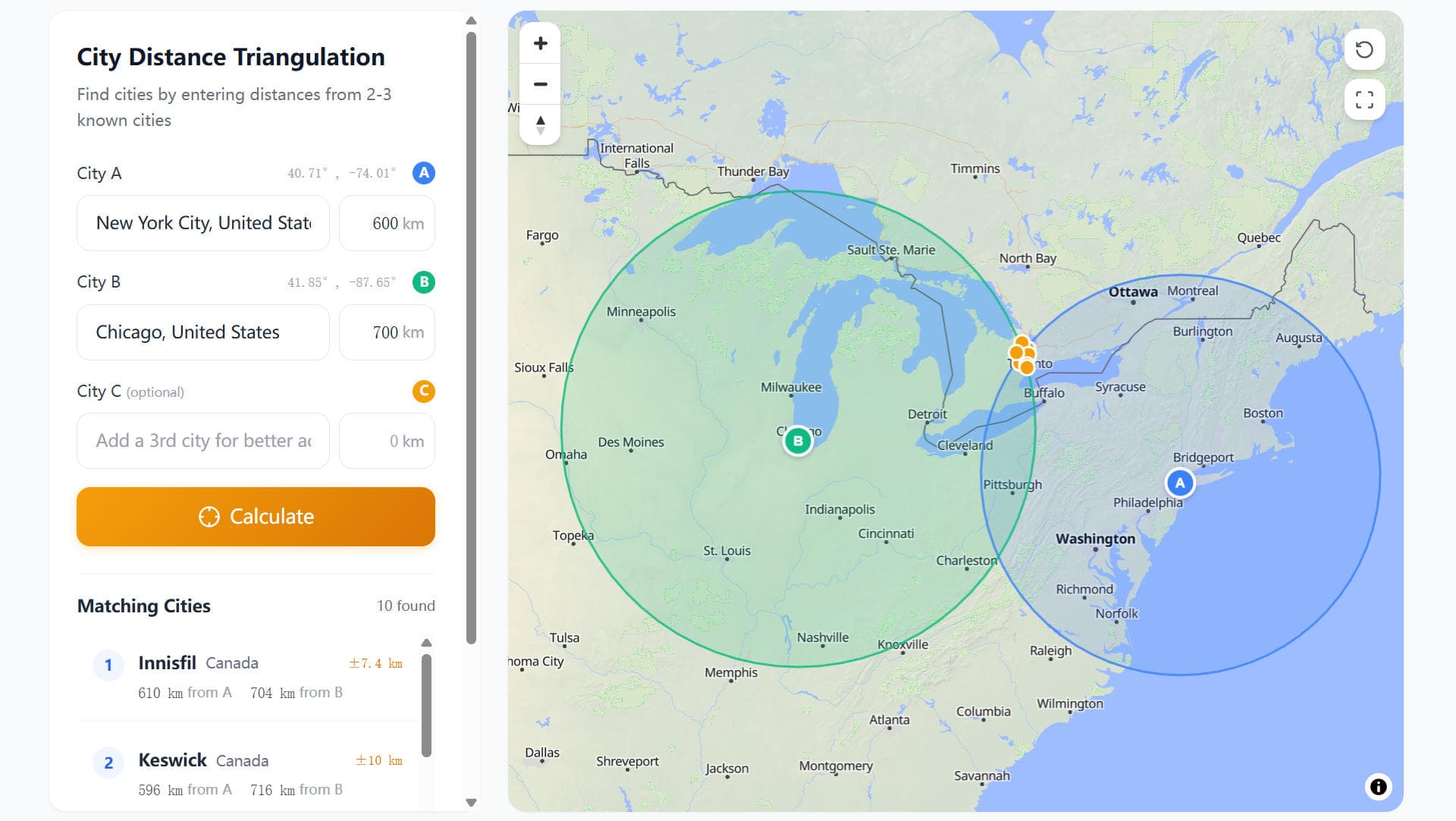 CityDistance.io