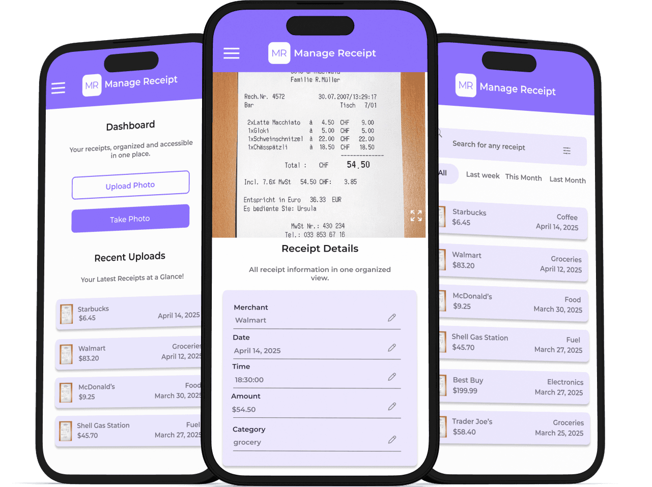 Manage Receipt