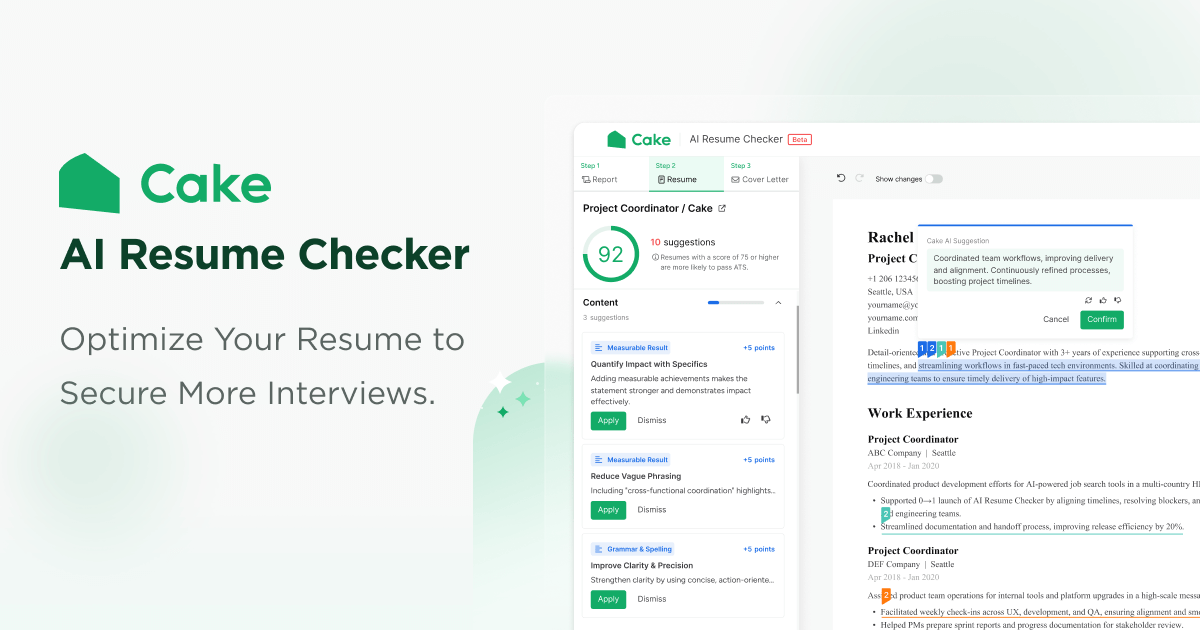 Cake Resume Checker