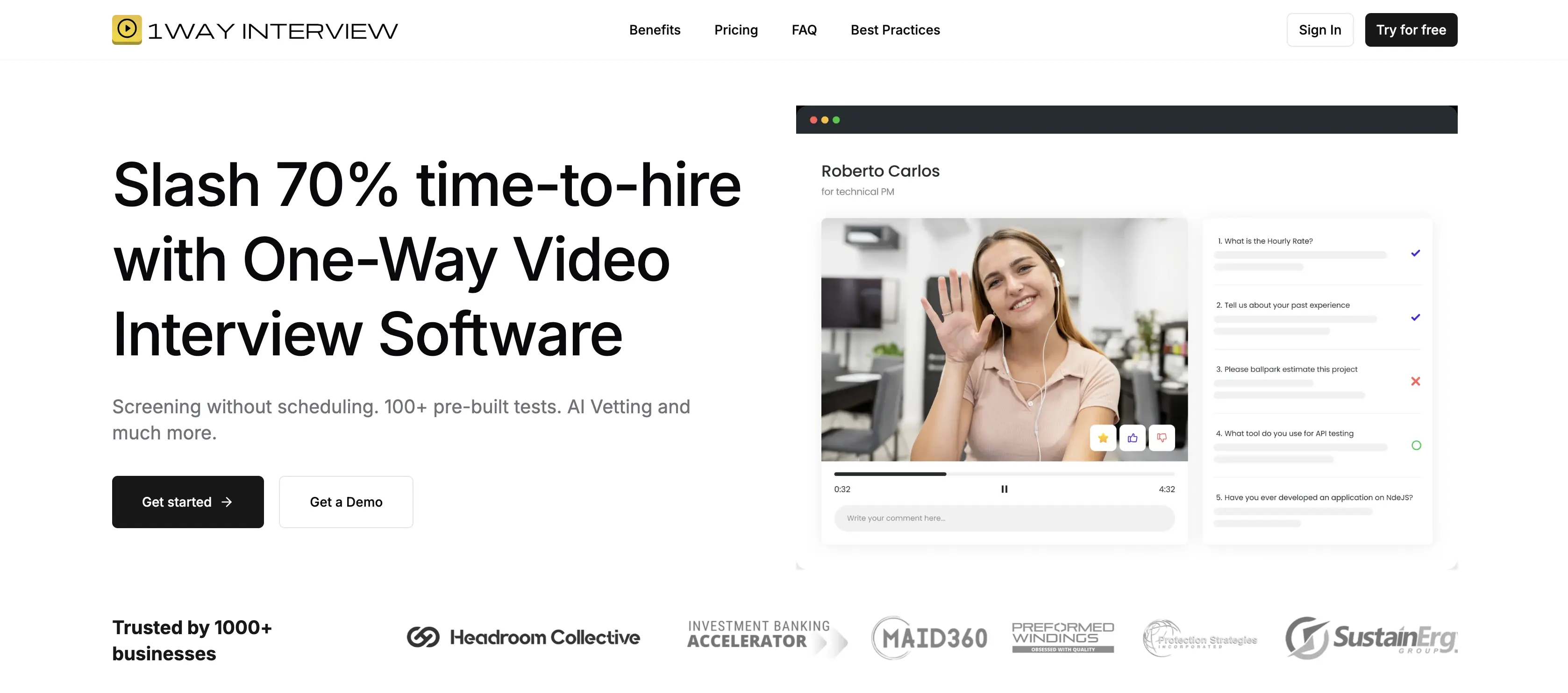 One Way Interview – Video Recruiting Tool