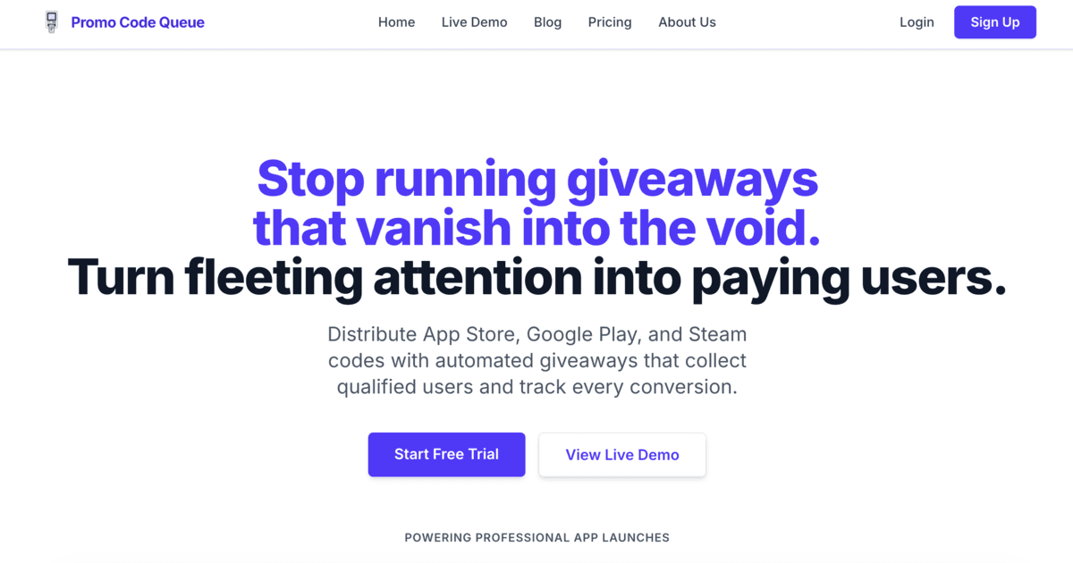 Promo Code Queue