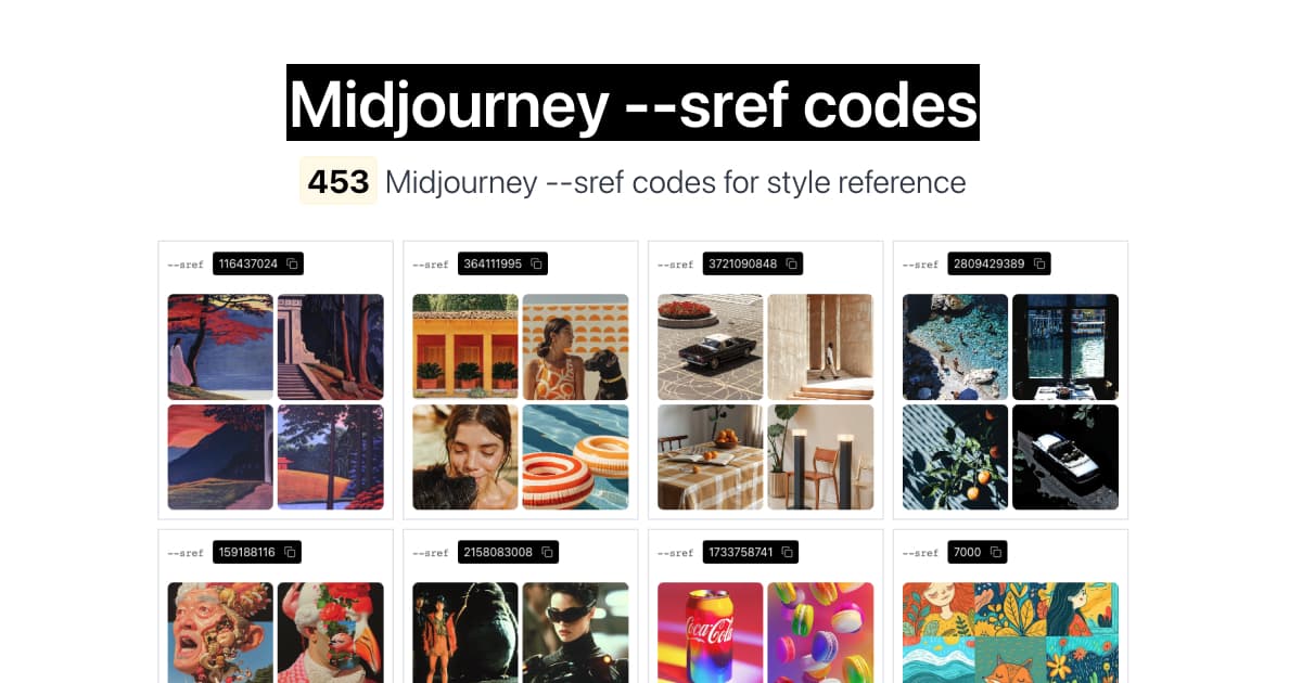 Midjourney Sref Codes Library