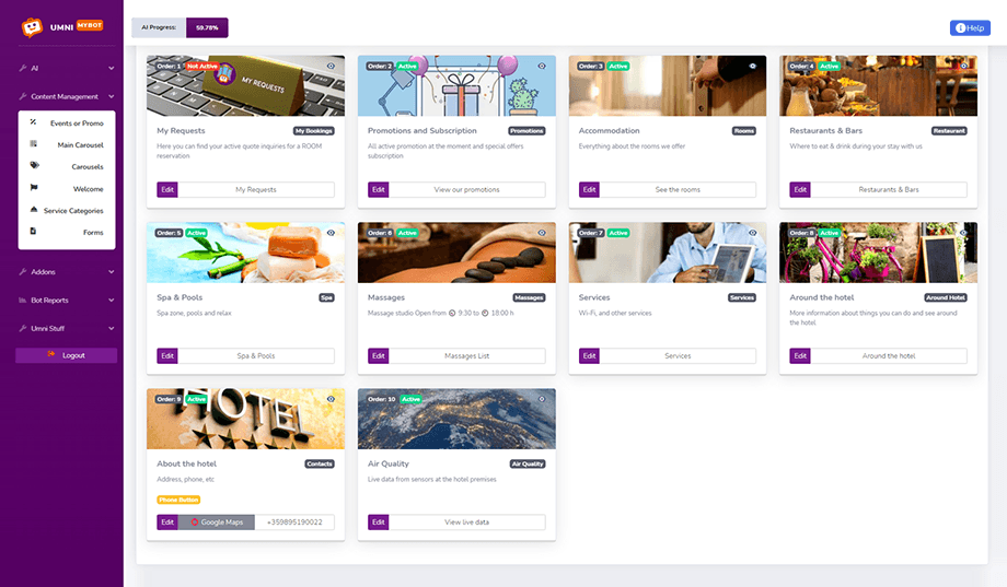 Umni no-code AI chatbot platform