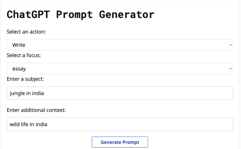 ChatGPT Prompt Generator
