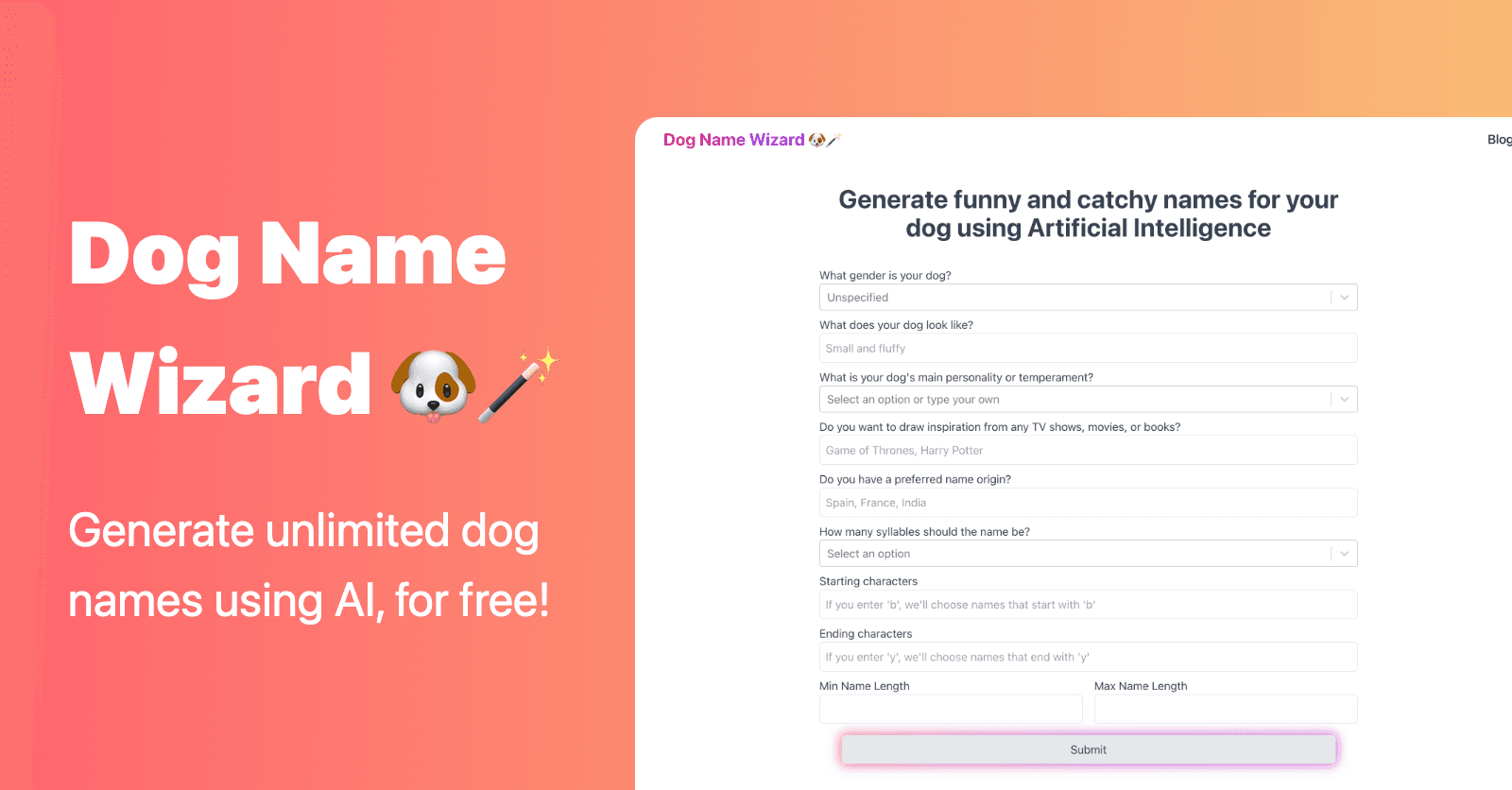 Dog Name Wizard