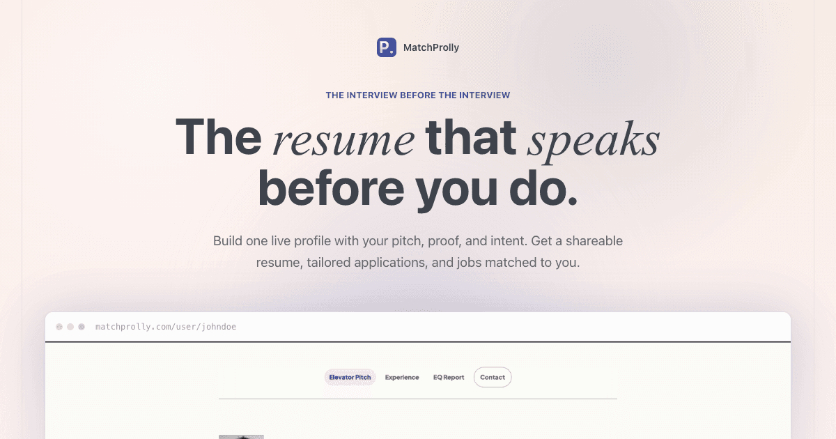 MatchProlly - Live Resume